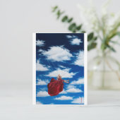 Mädchen auf Wolkenschwung Postkarte (Stehend Vorderseite)