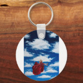 Mädchen auf Wolkenschwung Schlüsselanhänger (Vorderseite)