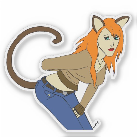 Mädchen Aufkleber (Vorderseite)