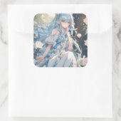 Mädchen-Aufkleber Quadratischer Aufkleber (Tasche)