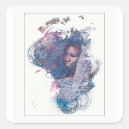Mädchen aus Afrika Quadratischer Aufkleber
