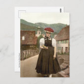 Mädchen aus dem Schwarzwald in Deutschland (c. 190 Postkarte (Vorne/Hinten)