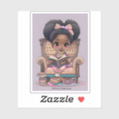 Mädchen aus der Welt lesen - Afroamerikaner Aufkleber (Blatt)