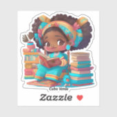 Mädchen aus der Welt lesen - Cabo Verde Aufkleber (Blatt)