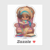 Mädchen aus der Welt Lesen - Eritrea Aufkleber (Blatt)