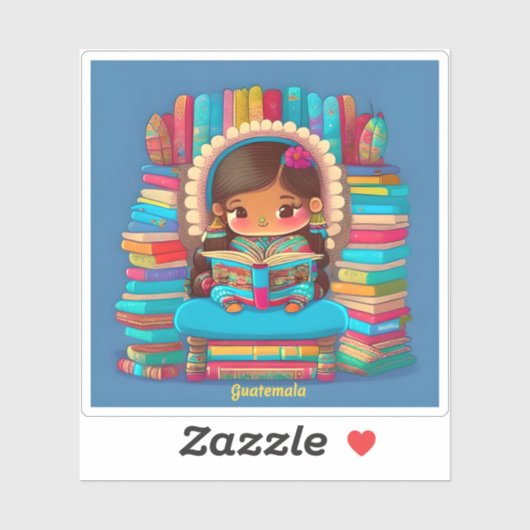 Mädchen aus der Welt lesen - Guatemala Aufkleber (Blatt)