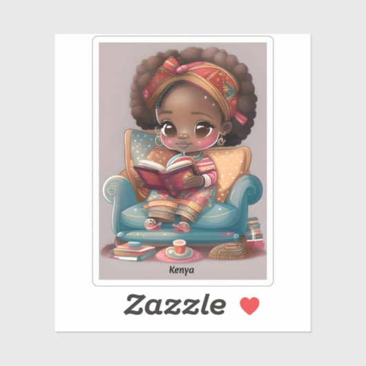 Mädchen aus der Welt lesen - Kenia Aufkleber (Blatt)