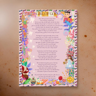 Mädchen aus Goo Candy Vermisst Zähne Postkarte