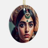 Mädchen aus Indien mit Gold dekoriert Keramik Ornament (Rechts)