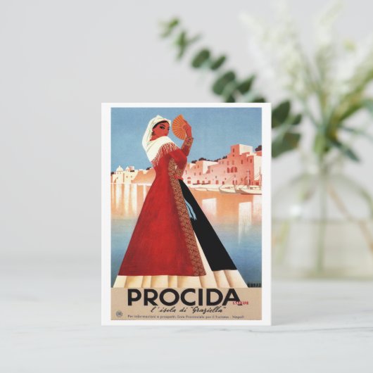 Mädchen aus Procida, Neapel, Italien Postkarte (Stehend Vorderseite)