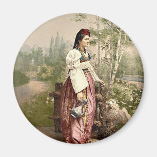 Mädchen aus Sarajevo, Bosnien, Österreich-Ungarn k Magnet