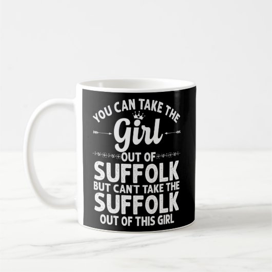 Mädchen aus Suffolk Va Virginia Funny Zuhause Root Kaffeetasse (Links)