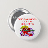 Mädchen-Aussenseiterwissenschaftler Button (Vorne & Hinten)