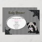 Mädchen-Baby-Panda-Babyparty-Einladung Einladung (Vorne/Hinten)