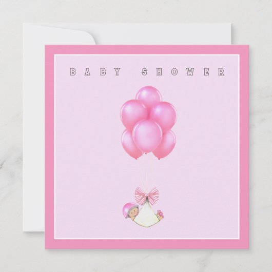 Mädchen-Baby-Party Einladung (Vorderseite)