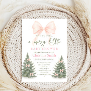 Mädchen-Baby-Party Kiefern Winter Schleife coquett Einladung