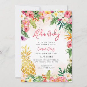 Mädchen-Baby-Party Luau Einladung
