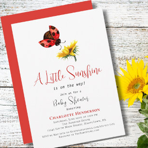 Mädchen-Baby-Party Marienkäfer Sonnenblume Kleine Einladung