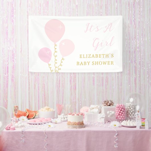 Mädchen-Baby-Party mit rosa Ballons Banner (Party)