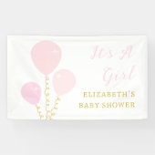 Mädchen-Baby-Party mit rosa Ballons Banner (Horizontal)