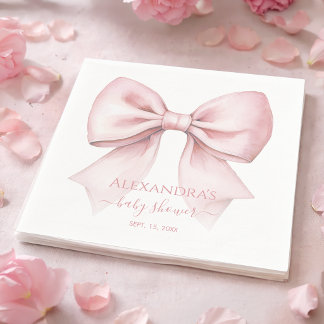 Mädchen-Baby-Party Wasserfarbe Coquette mit rosa S Serviette