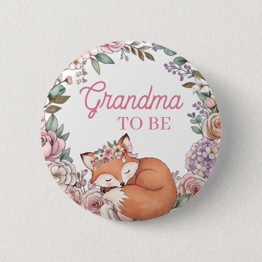 Mädchen-Baby-Party | werdende Oma Button (Vorderseite)