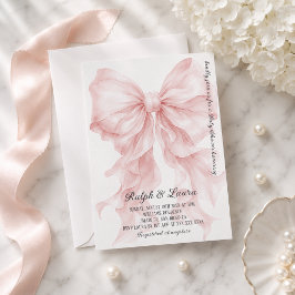Mädchen-Baby-Shower mit rosa Schleife Coquette Einladung