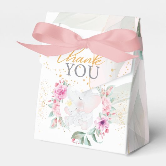 Mädchen Babydusche Elephant Elegant Geschenkschachtel (Vorderseite)