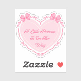 Mädchen Babydusche rosa Herzbeutel Aufkleber