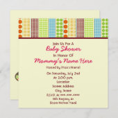 Mädchen-Babyparty: Boho Punkte angefüllter Bär Einladung (Vorne/Hinten)