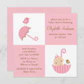Mädchen-Babyparty Einladung (Vorne/Hinten)