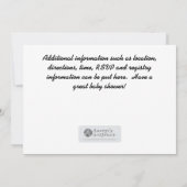 Mädchen Babyparty Einladung (Rückseite)