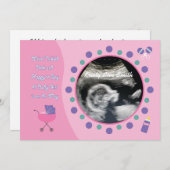 Mädchen Babyparty Einladung (Vorne/Hinten)