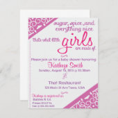 Mädchen-Babyparty-Einladung Einladung (Vorne/Hinten)