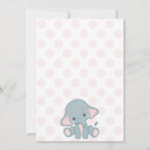 Mädchen-Babyparty-Einladung, Elefant-Babyparty Einladung (Rückseite)