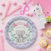 Mädchen-Babyparty-Elefant-entzückender Elefant mit Pappteller (Party)
