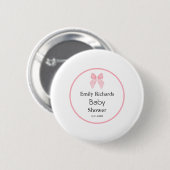 Mädchen-Babyparty mit rosa Schleife Button (Vorne & Hinten)