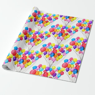 MÄDCHEN-BABYPARTY Regenbogen BALLON Aquarell Geschenkpapier