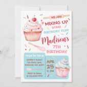 Mädchen Backen Party Cupcake Geburtstag Einladung (Vorderseite)