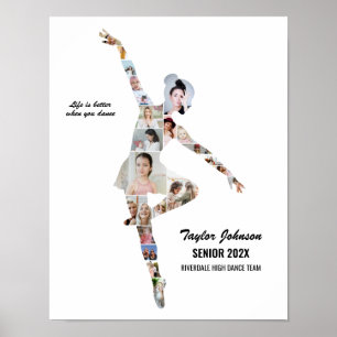 Mädchen Ballerina Ballett Tanz Individuelle Foto-C Poster