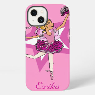 Mädchen Ballerina rosa blonde Haare Name Case iPhone Hülle
