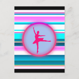 Mädchen Balletttanz Streifen Postkarte