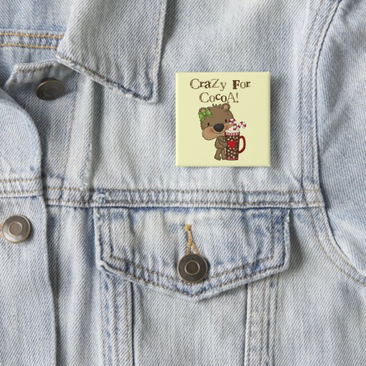 Mädchen-Bär verrückt für Kakao Button (Beispiel)