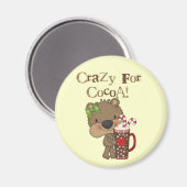 Mädchen-Bär verrückt für Kakao Magnet (Vorderseite/Rückseite)