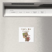 Mädchen-Bär verrückt für Kakao Magnet (In Situ (Geschirrspüler))