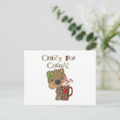 Mädchen-Bär verrückt für Kakao Postkarte (Stehend Vorderseite)