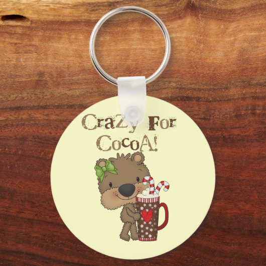 Mädchen-Bär verrückt für Kakao Schlüsselanhänger (Vorderseite)