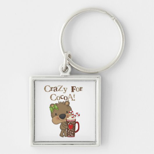 Mädchen-Bär verrückt für Kakao Schlüsselanhänger (Vorne)