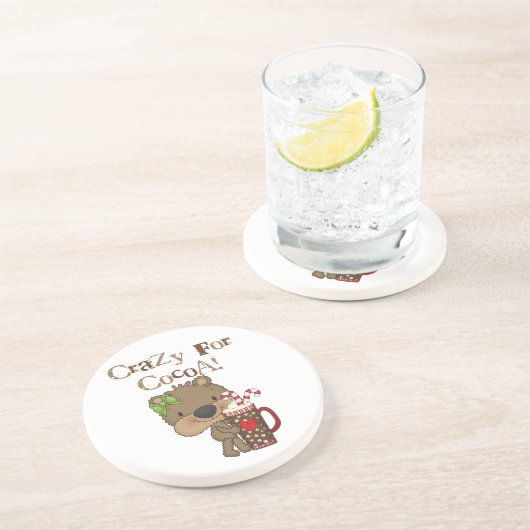 Mädchen-Bär verrückt für Kakao Untersetzer (Seite)