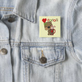 Mädchen-Bärn-Kakao-Liebe Button (Beispiel)